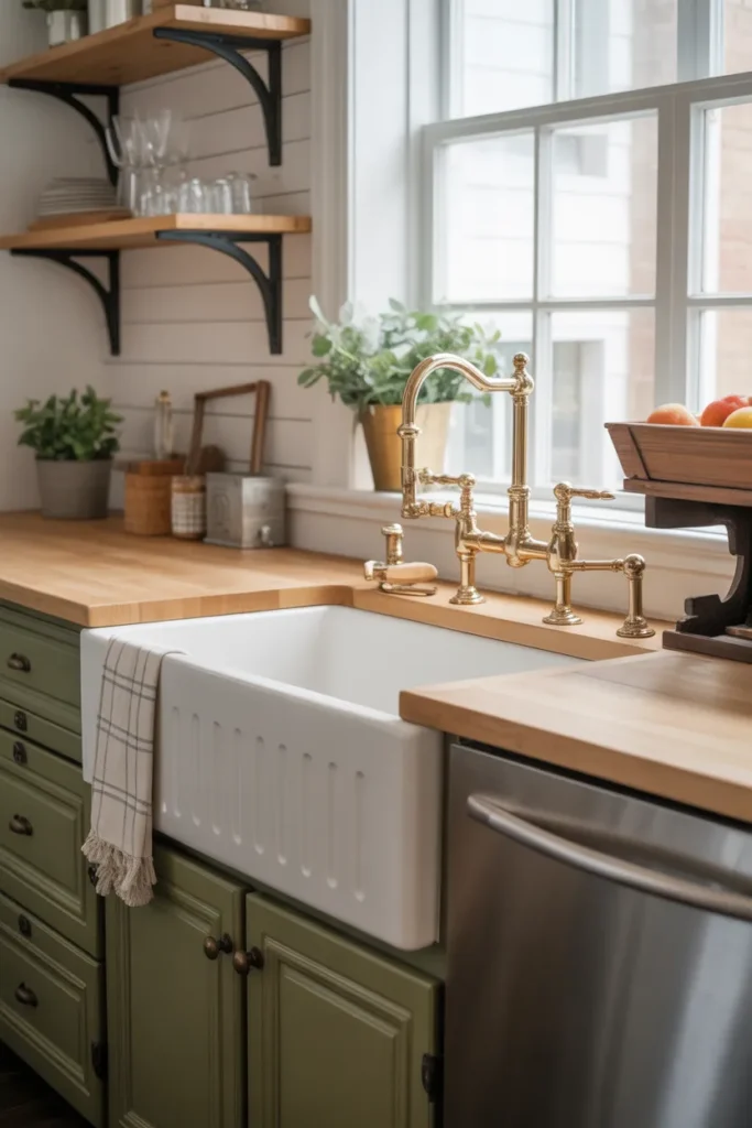  Farmhouse Sink with Mixed Metal Accents