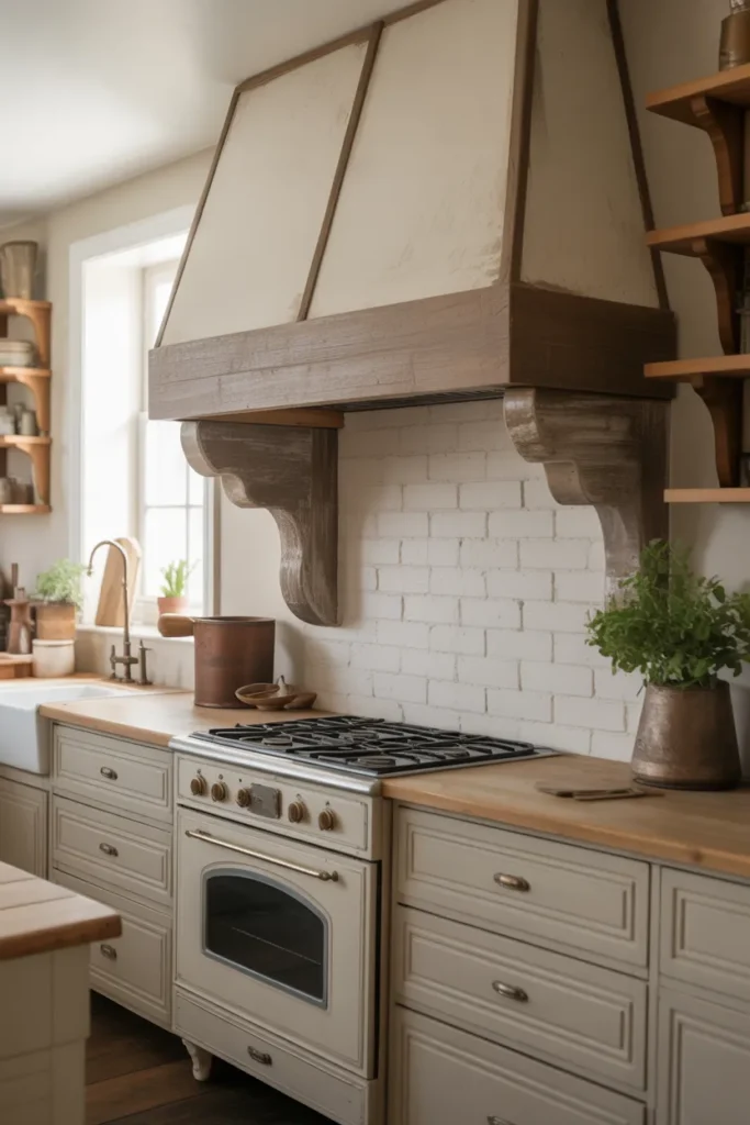   Vintage-Style Range Hood as a Focal Point