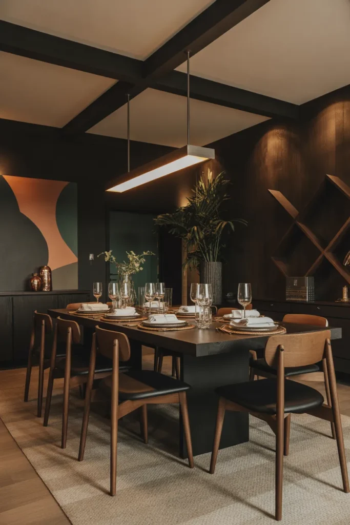  Dark and Moody Dining Space
