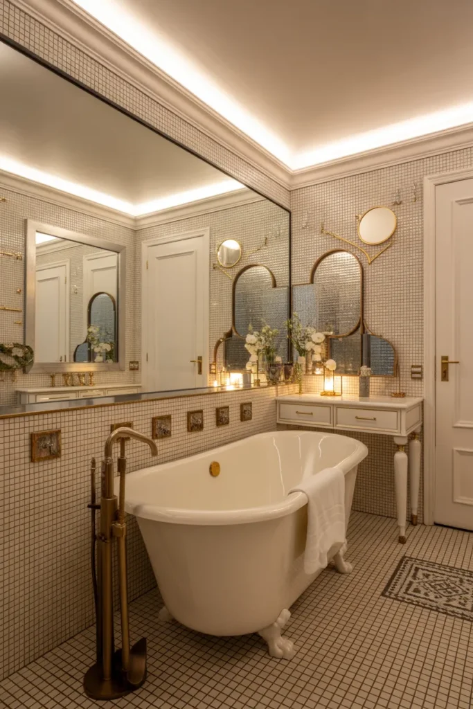  Glam Bathroom with Freestanding Tub