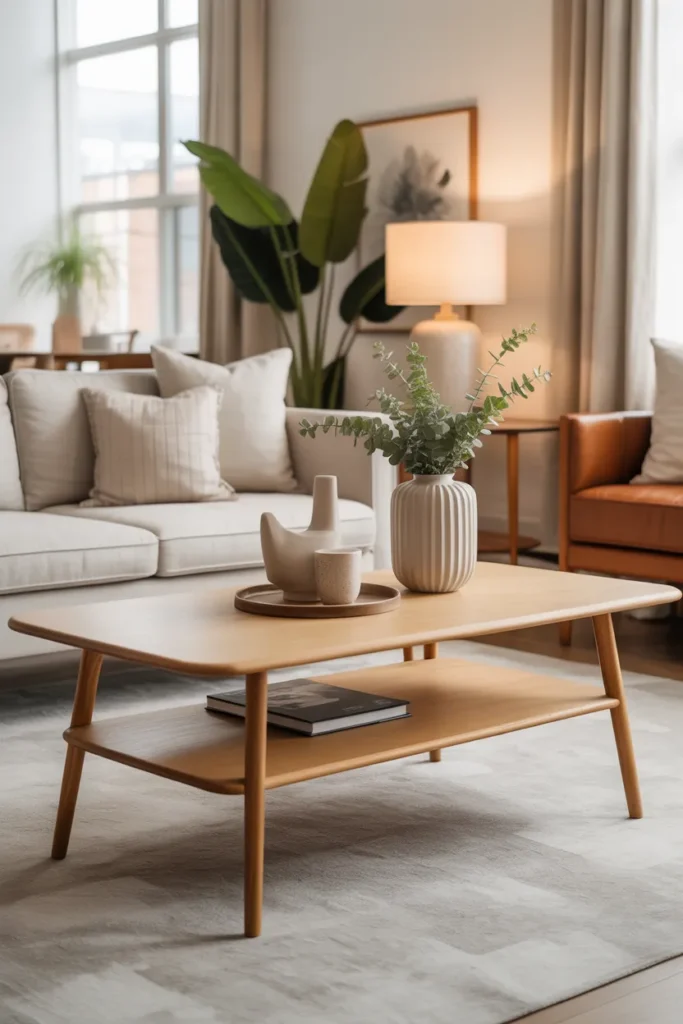  Mid Century Coffee Table in Light Oak
