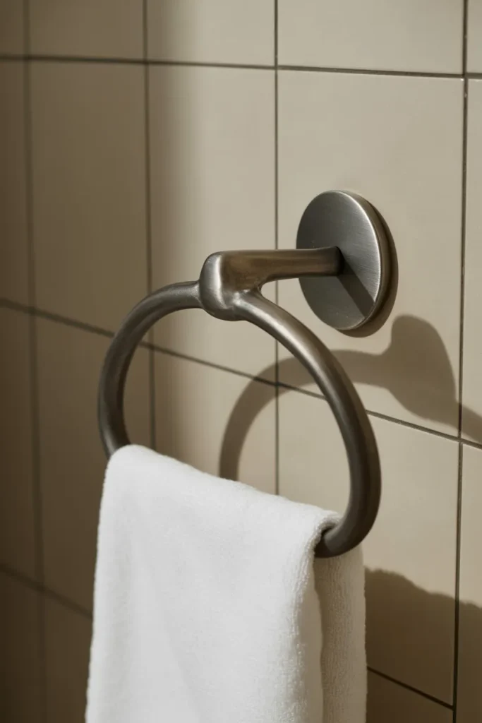   Sculptural Metal Towel Holder