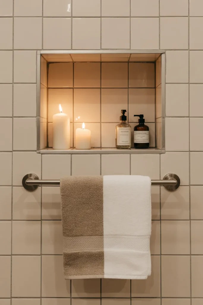   Built-In Wall Niche with Towel Bar