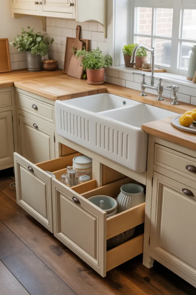  Farmhouse Sink with Integrated Cabinet Storage