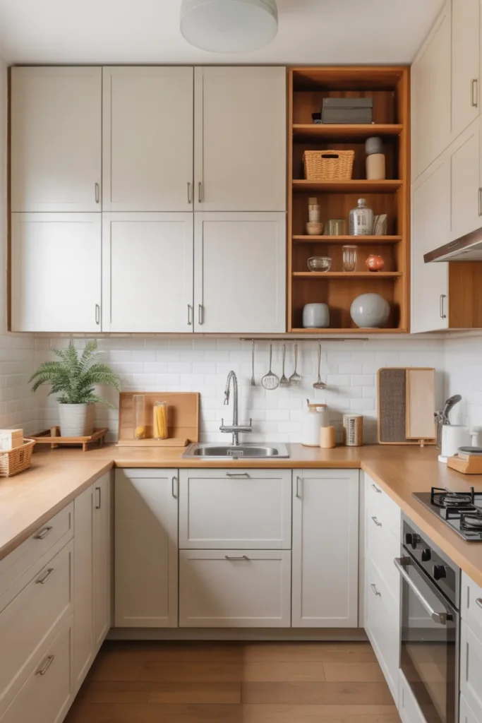  Very Small Kitchen With Ceiling-Height Cabinets
