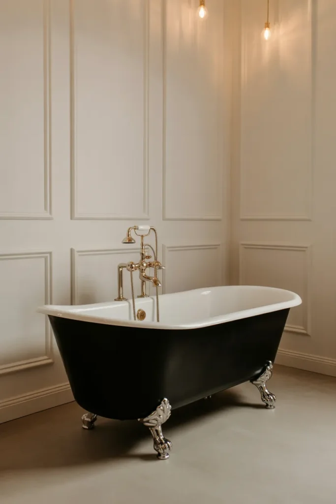  Black Clawfoot Tub for Bold Contrast