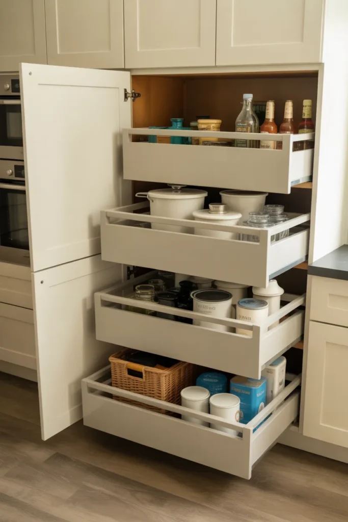   Install Pull-Out Drawers Inside Cabinets