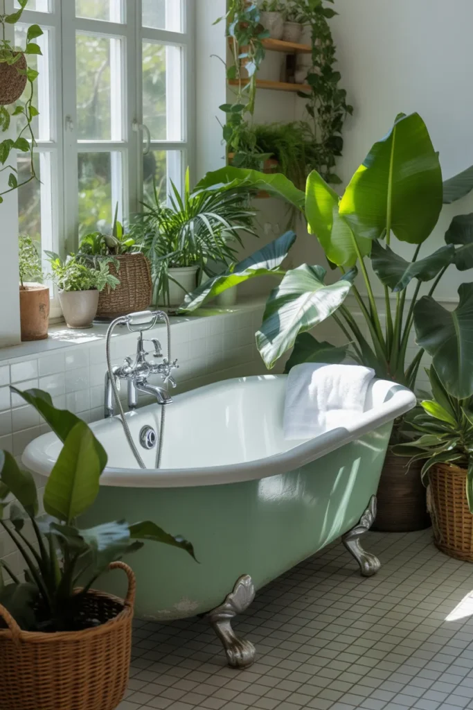   Clawfoot Tub with Greenery