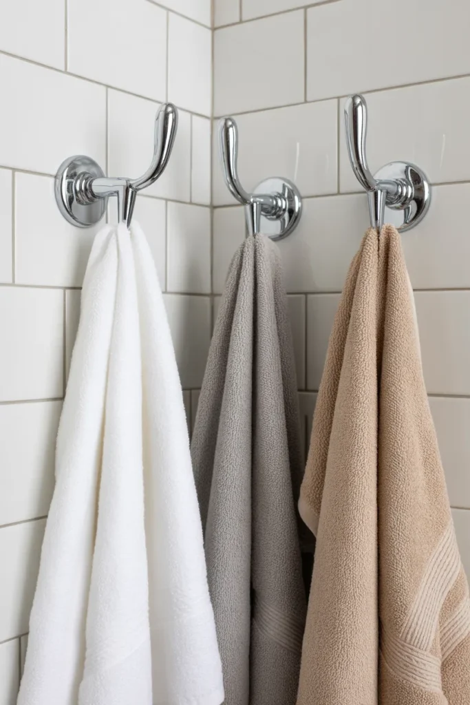  Corner-Mounted Towel Hooks
