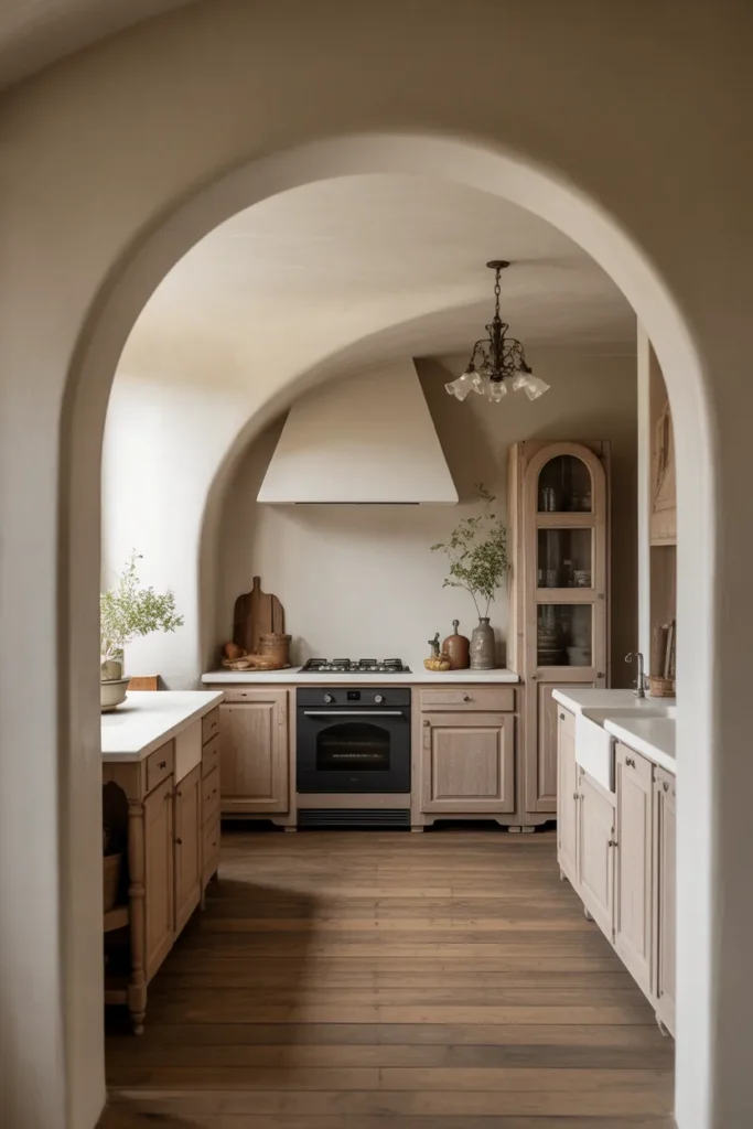  French Farmhouse Kitchen with Arched Doorways
