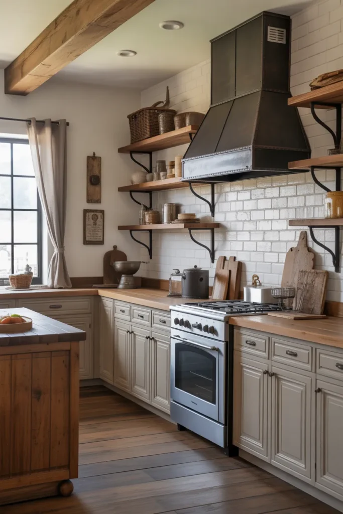  French Farmhouse Kitchen with Wrought Iron Accents