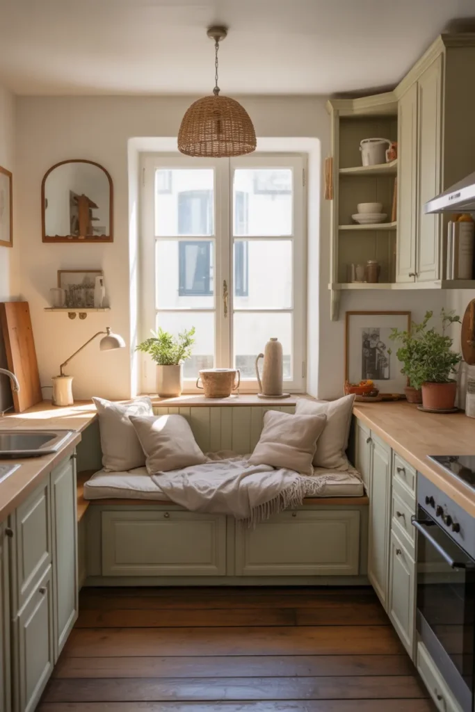  French Farmhouse Kitchen with Cozy Breakfast Nook