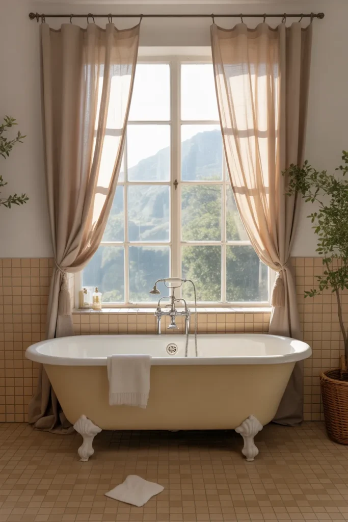  Clawfoot Tub by a Large Window