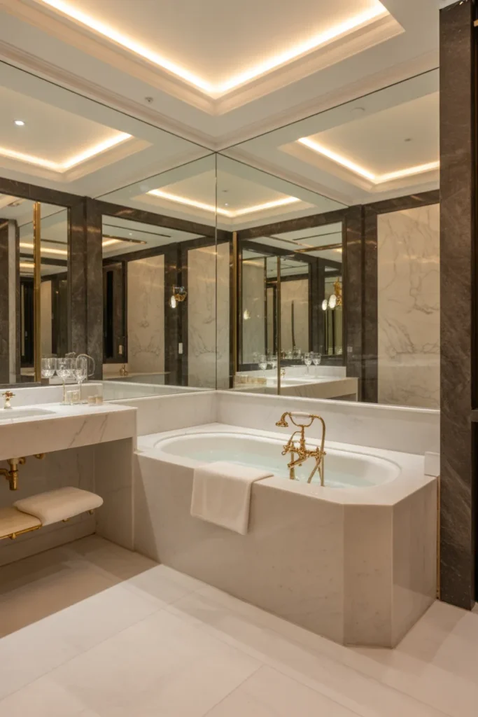  Luxury Marble Bathroom with Soaking Tub
