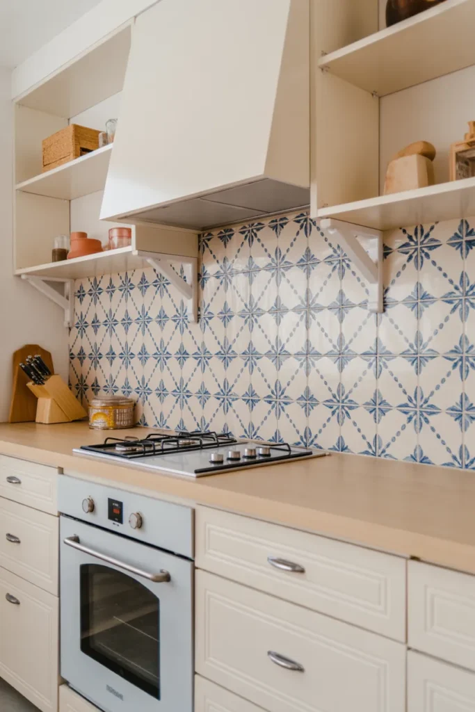   Modern Mexican Kitchen with Hand-Painted Tiles