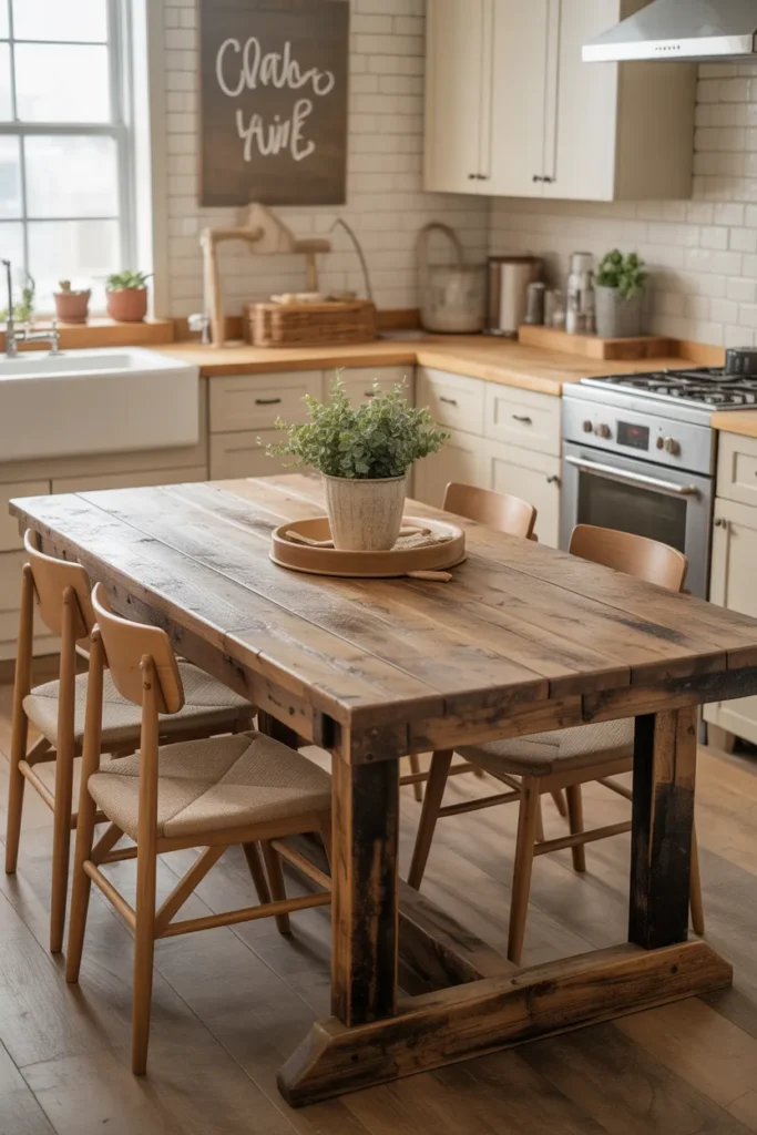 Rustic Reclaimed Wood Farmhouse Table