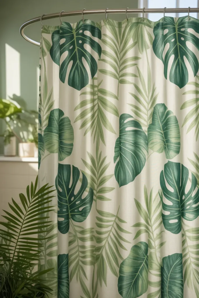  Tropical Leaf Shower Curtain