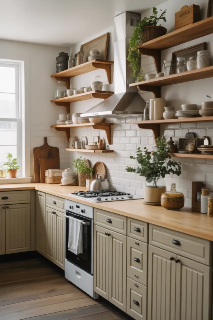  Farmhouse Cabinets with Open Shelving