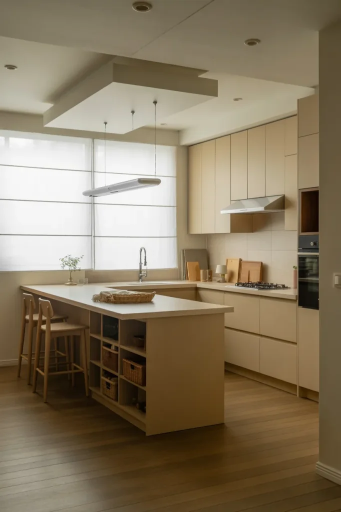 Kitchen Island with Built-In Dining Table
