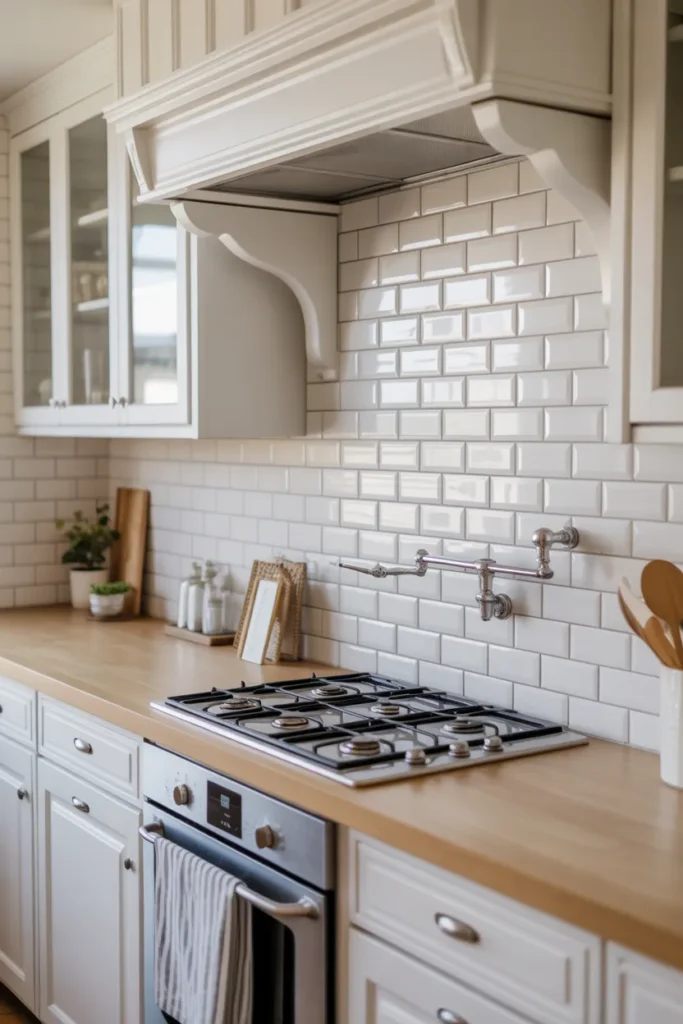 Modern Farmhouse Kitchen with White Subway Tile