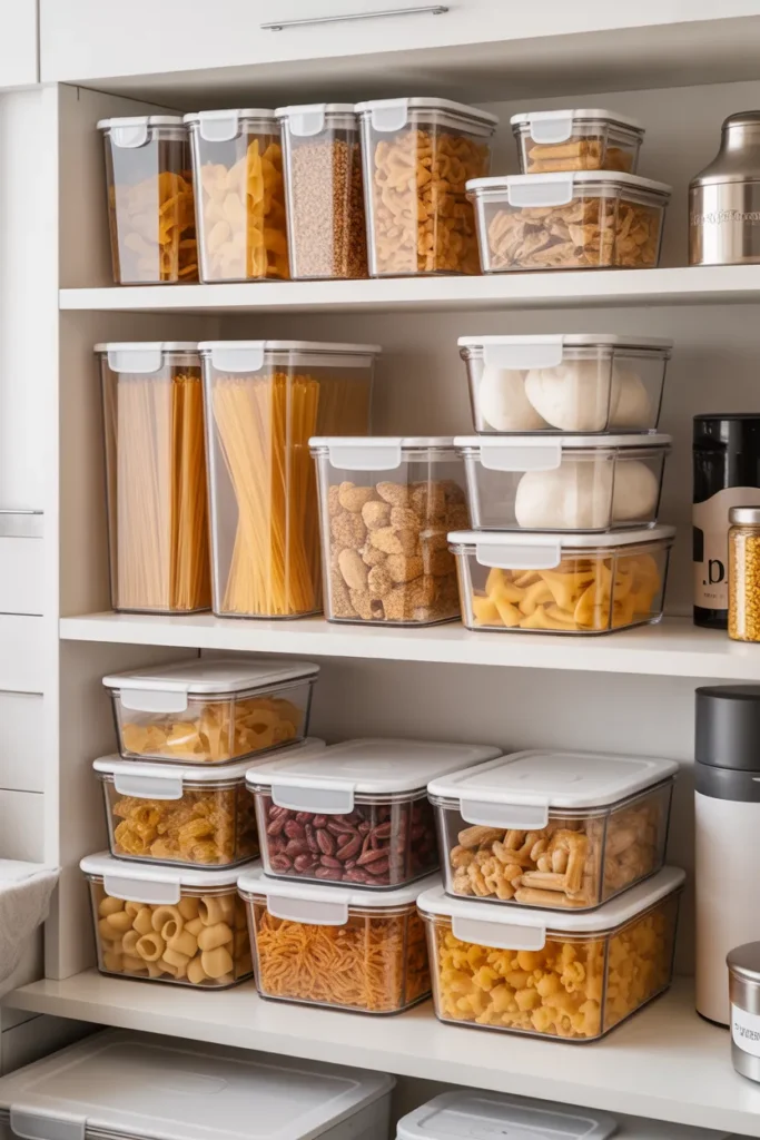  Use Stackable Clear Storage Containers