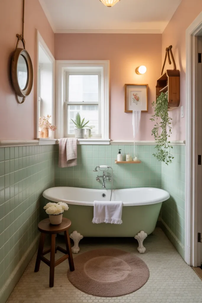   Vintage Tub with Cozy Cottage Style