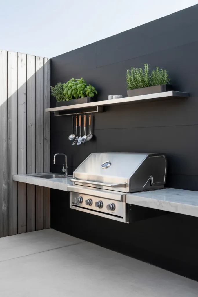  Wall-Mounted Outdoor Kitchen