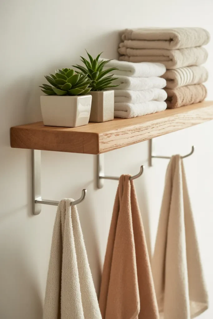  Floating Shelf with Built-In Hooks