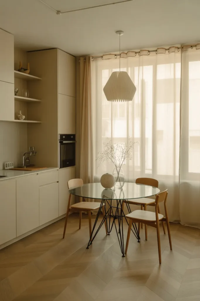 Glass-Top Table to Create Visual Space