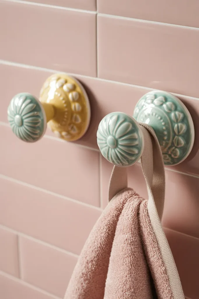  Ceramic Knob Towel Hooks