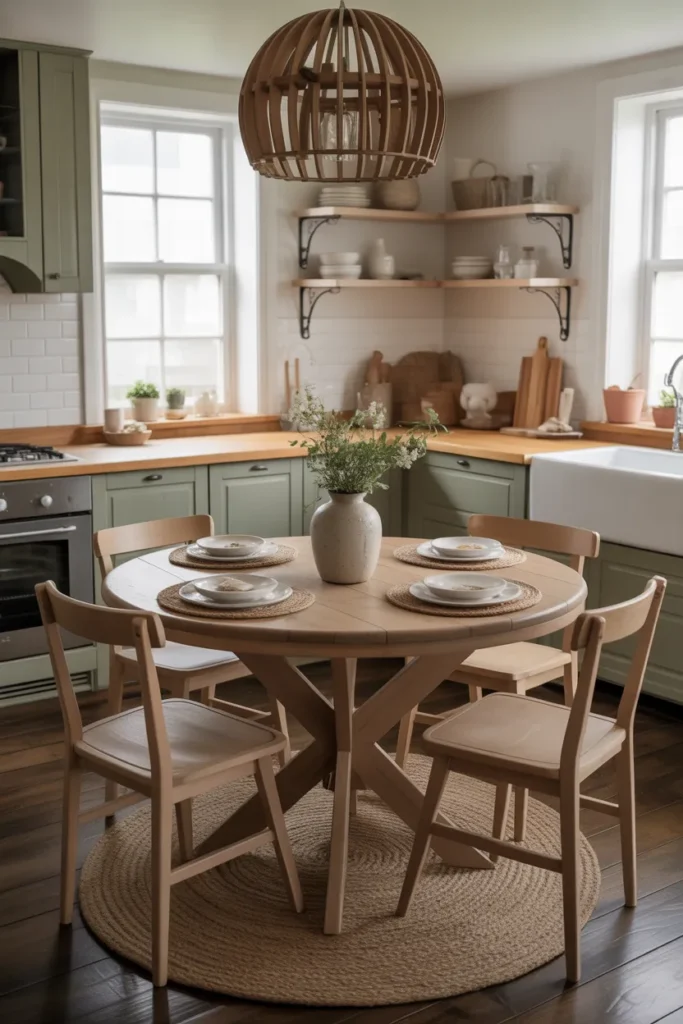 Round Farmhouse Kitchen Table