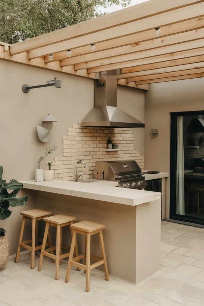  Small Outdoor Kitchen with Bar Seating