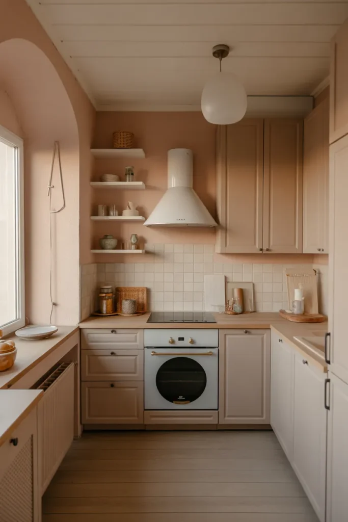  Cozy Small Kitchen With Soft Neutral Colors