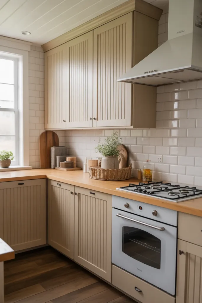  Farmhouse Cabinets with Beadboard Details