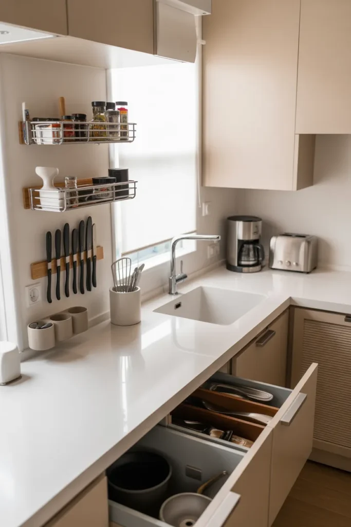 Keep Countertops Clear with Smart Storage