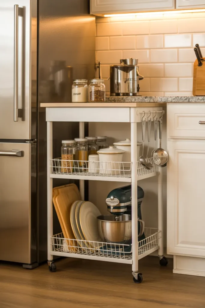  Use Rolling Carts for Extra Storage