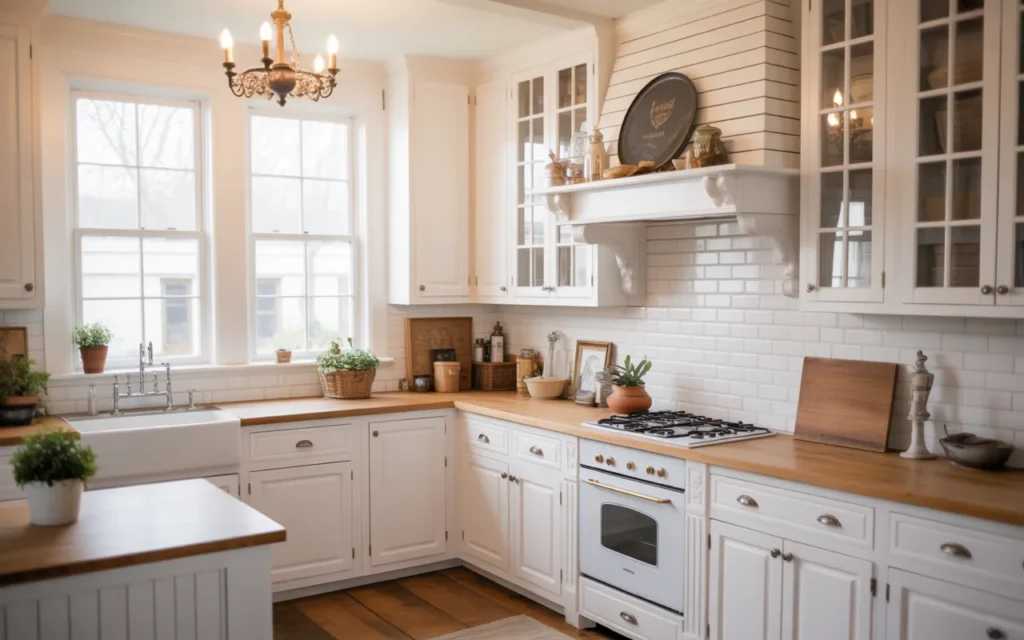 white farmhouse kitchen