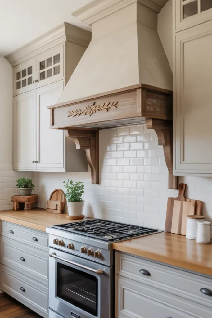  Statement Range Hood with Farmhouse Design