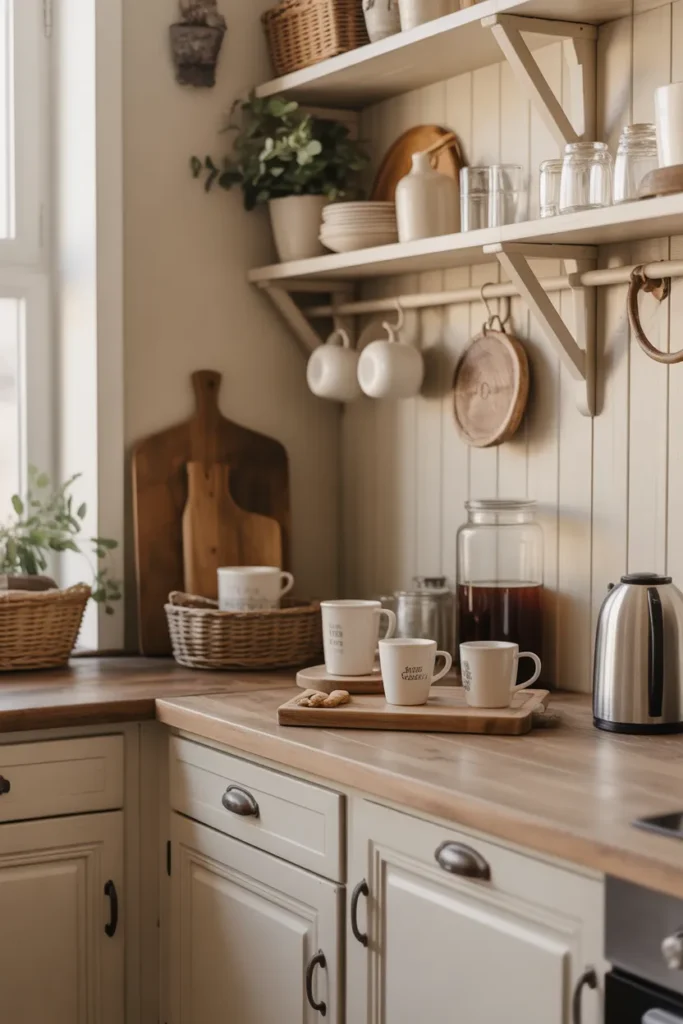  Farmhouse Kitchen with Cozy Coffee Station