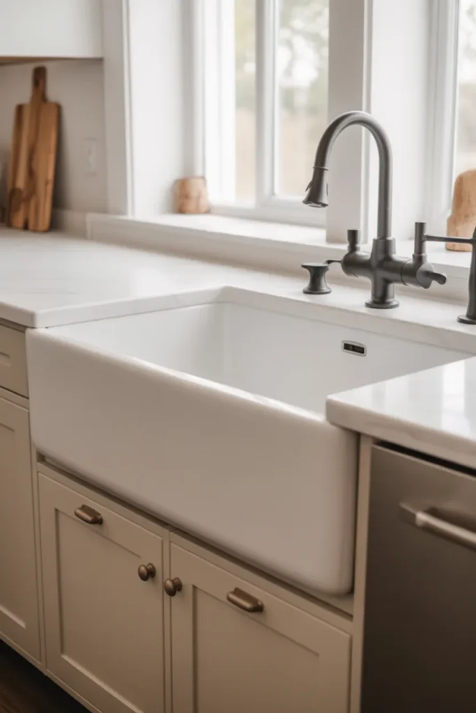  Farmhouse Sink with Modern Fixtures
