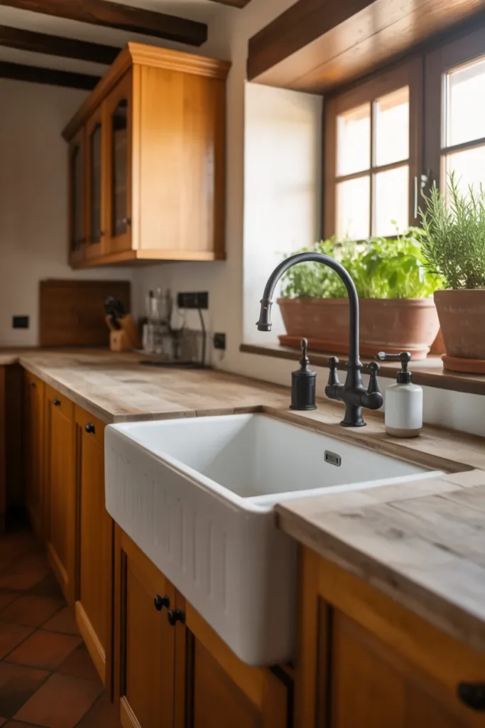 Farmhouse Sink with Modern Fixtures