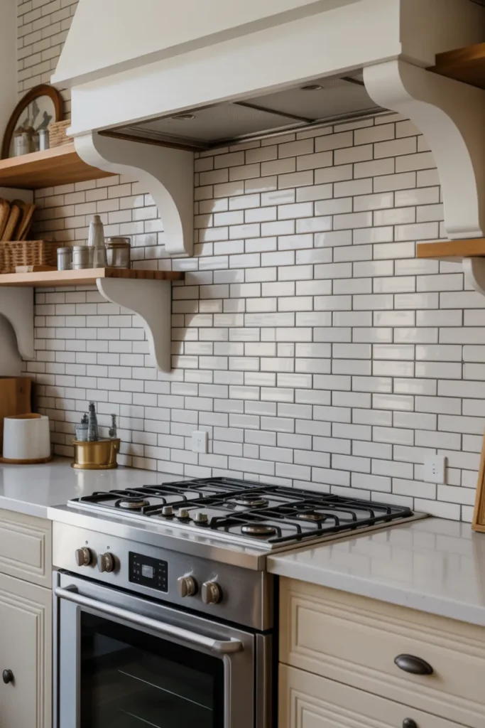  Subway Tile Backsplash with Dark Grout