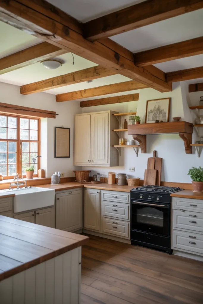  Exposed Wooden Beams for Farmhouse Character