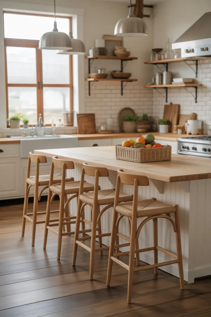 Cozy Seating With Farmhouse Bar Stools