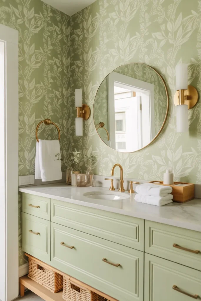 Botanical Sage Green Wallpaper Elegance