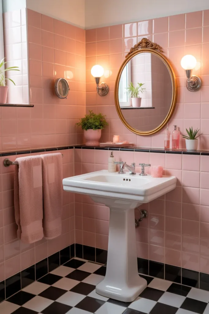  Bubblegum Pink Tile Bathroom
