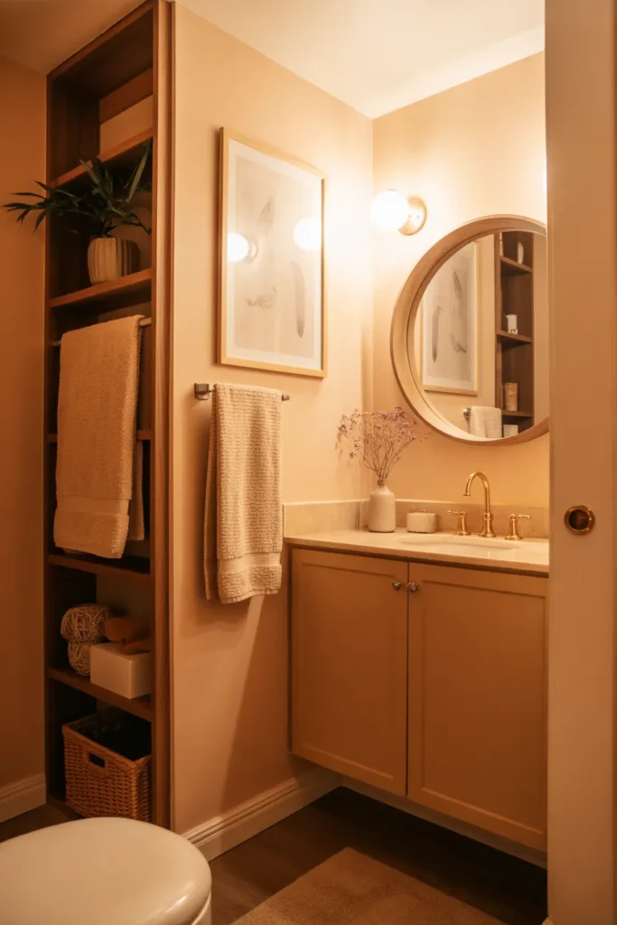  Cozy Neutral Half Bathroom with Warm Beige Tones