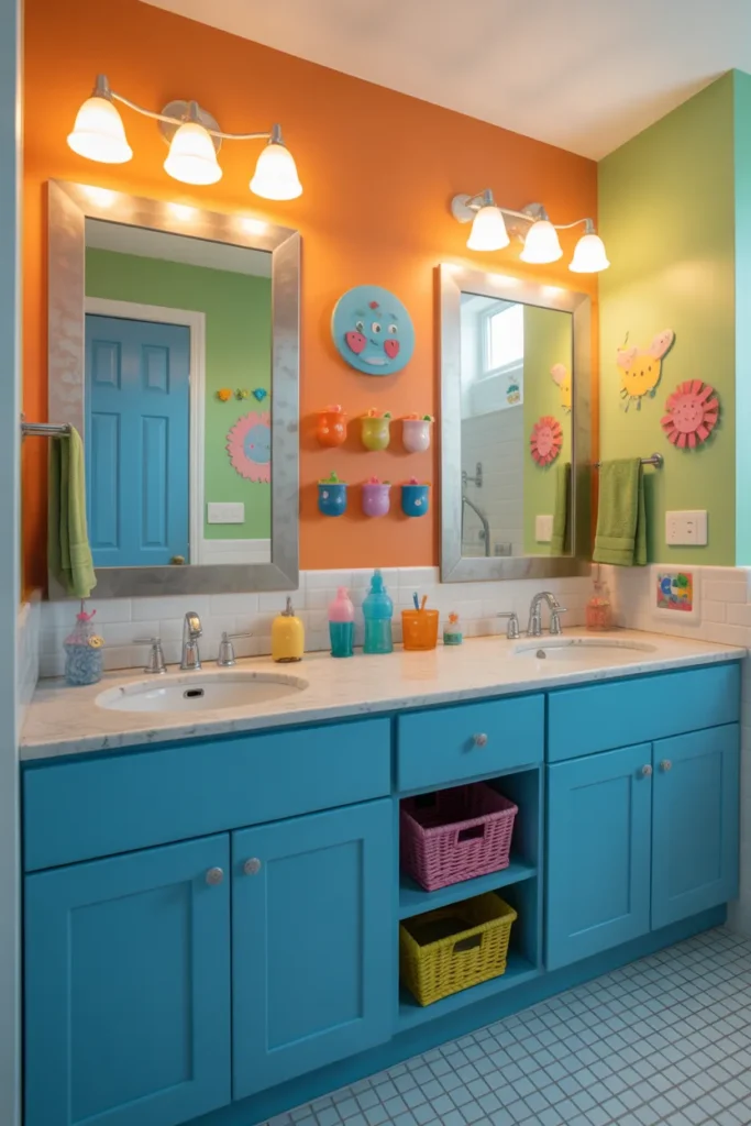   Kids-Friendly Jack and Jill Bathroom Design