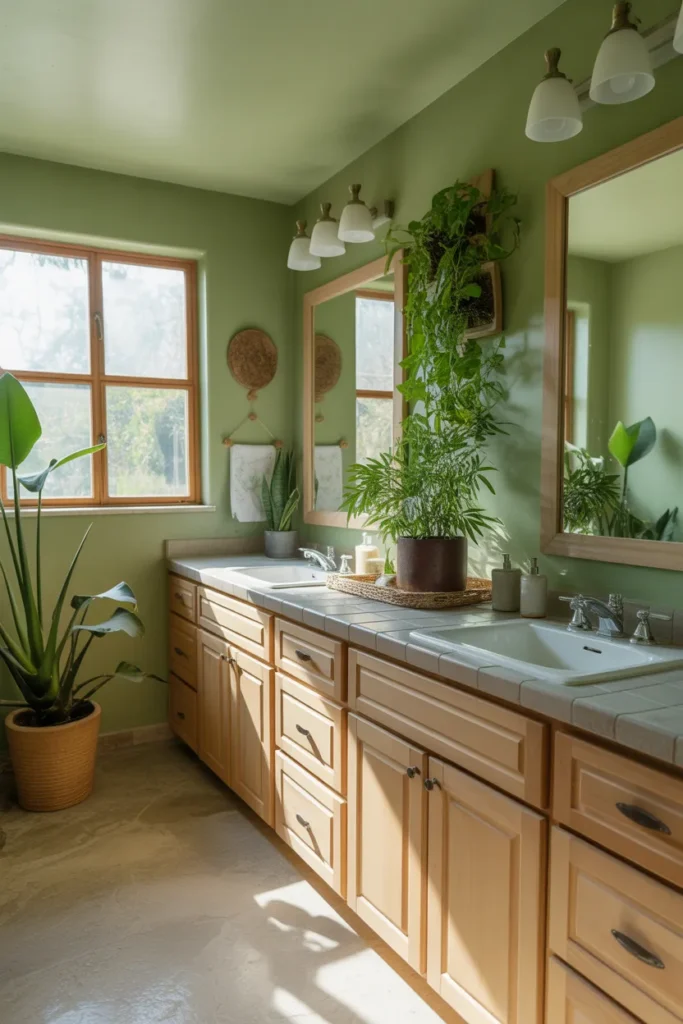   Industrial Style Shared Bathroom