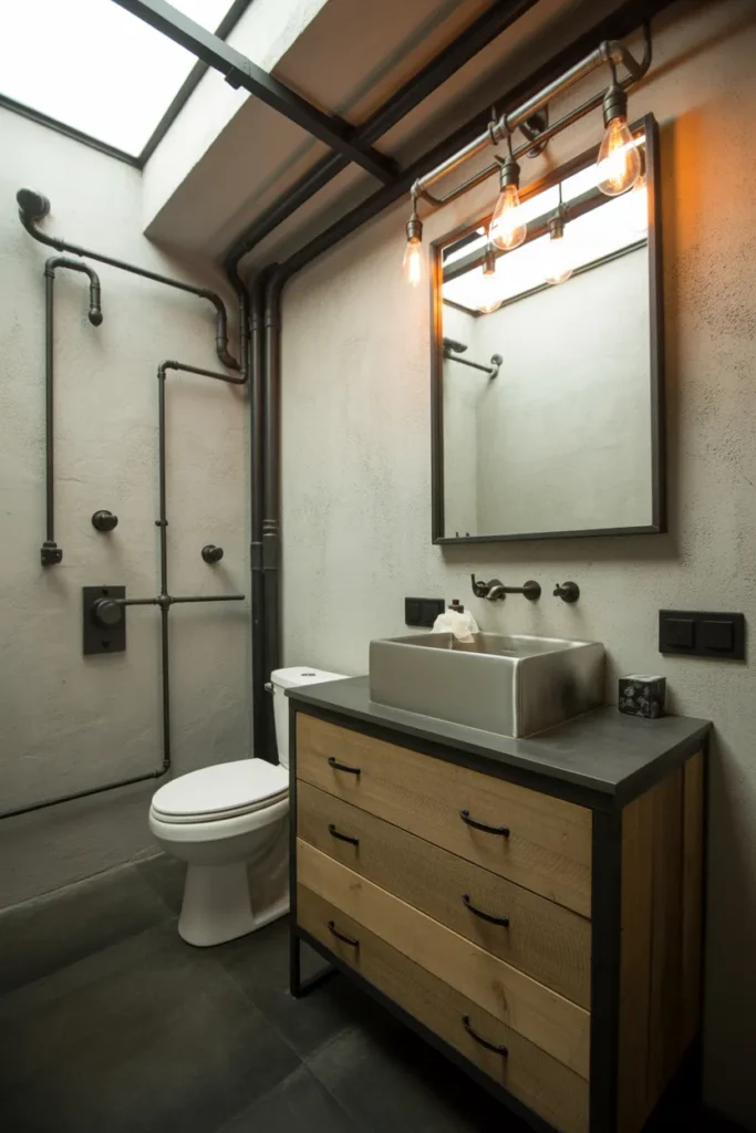  Modern Industrial Guest Bathroom